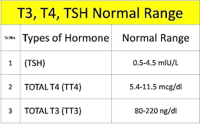 Thyroid normal range