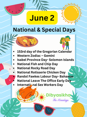 June 2 National Days and Special Days Holidays 