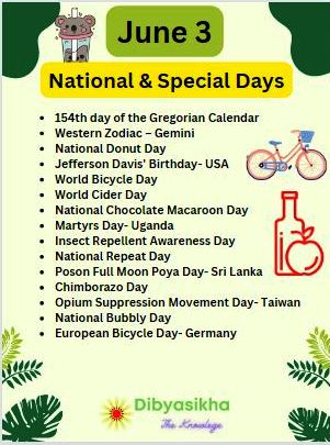 June 3 National Days, Special Days and Holidays Celebration