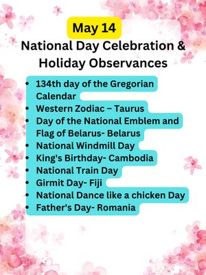 May 14 National Day and Holidays and celebration