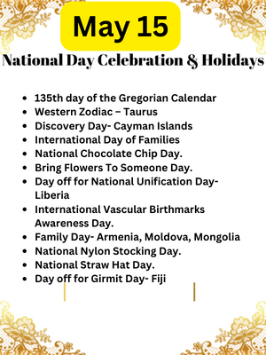 may 15 national days and holidays celebration