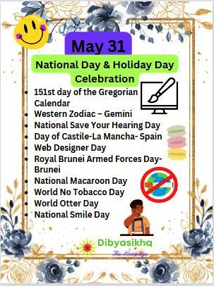 may 31 national day and special day 