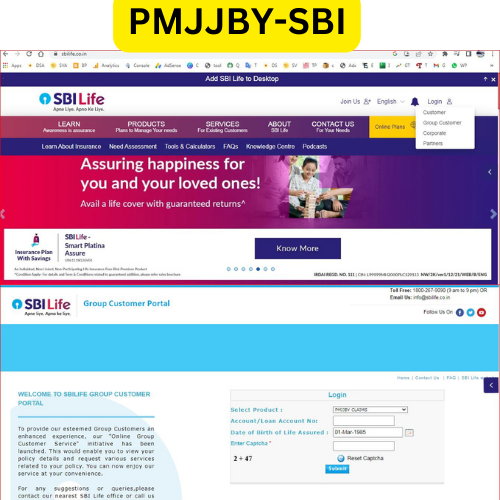 PMJJBY-SBI Insurance Certificate & Acknowledgement slip