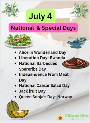 July 4 - National Days & Special days